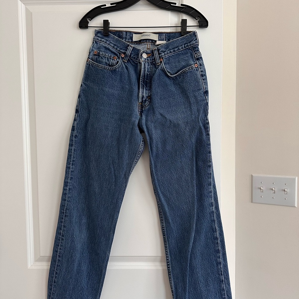 GAP Vintage Blue Straight Leg Jeans Relaxed Fit